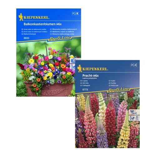 Zestaw kwiatów do balkonu i ogrodu Mieszanka balkonowa + Łubin trwały – nasiona Kiepenkerl.webp