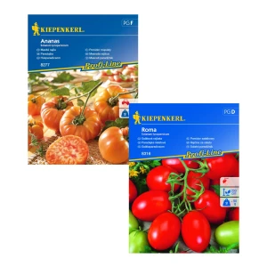 Zestaw pomidorów do przetworów i na świeżo: Roma (rzymski) + Ananas (mięsisty) – nasiona Kiepenkerl