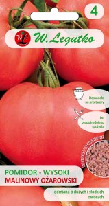 Pomidor malinowy Malinowy Ożarowski nasiona – 0,5 g – duże słodkie owoce gruntowe – Legutko