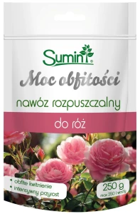 Nawóz do róż Moc Obfitości rozpuszczalny – 250 g – obfite kwitnienie i mocne pędy – Sumin