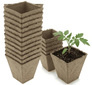 Doniczki kokosowe kwadratowe – 8 x 8 x 7,5 cm x 12 szt. – zdrowa rozsada bez przesadzania – Green Star