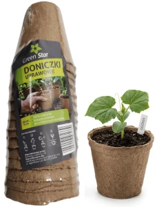 Doniczki kokosowe do rozsady – 8 cm x 16 szt. – sadzenie bez przesadzania – Green Star