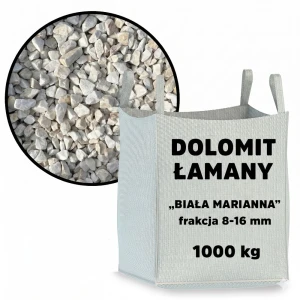 Dolomit łamany „Biała Marianna” 8–16 mm 1 tona (big bag) – grys ozdobny biały