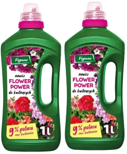 Flower Power nawóz do roślin kwitnących płynny – 2 x 1000 ml – więcej pąków i intensywne kwitnienie - Vegano