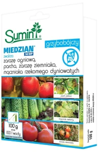 Miedzian 50 WP 100 g – preparat na choroby warzyw i drzew owocowych – Sumin