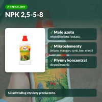 Florovit jesienny do iglaków: skład NPK 2,5-5-8