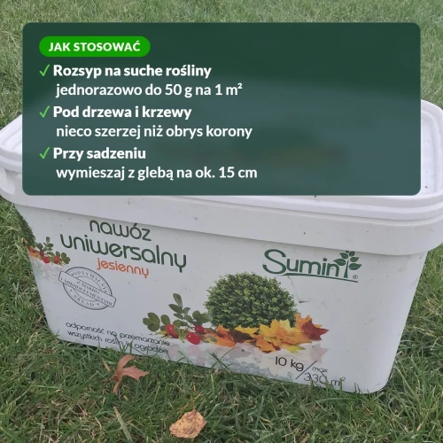 Jak stosować nawóz uniwersalny jesienny Sumin