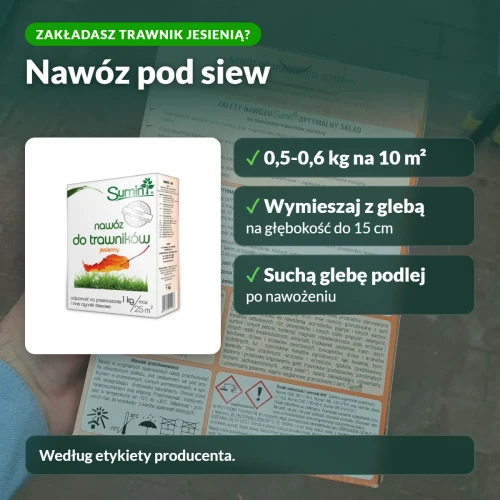 Nawóz jesienny Sumin przy zakładaniu trawnika