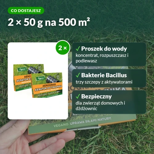 AeroGrass Vegano: co jest w opakowaniu i na ile m²