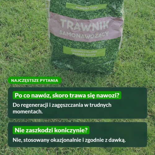 Zestaw trawa samonawożąca i nawóz: najczęstsze pytania