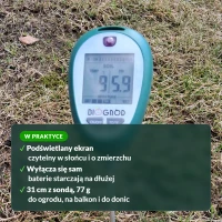 Miernik gleby 4 w 1: podświetlany ekran, 31 cm, 77 g