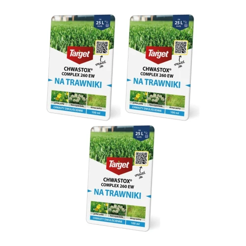 Chwastox Complex 260 EW - 3 x 100 ml (300 ml) - herbicyd na chwasty dwuliścienne w trawniku - Target