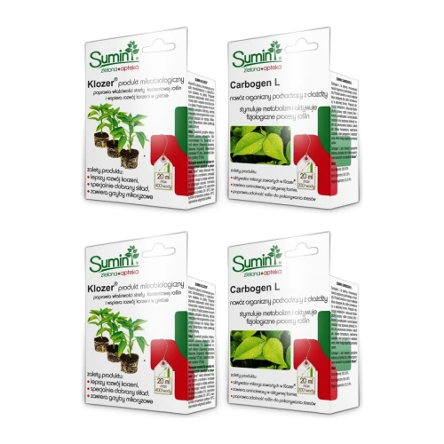 Klozer & Carbogen - 2 x Duopack 2 x 20 ml - biologiczny środek na szkodniki glebowe i owady - Sumin