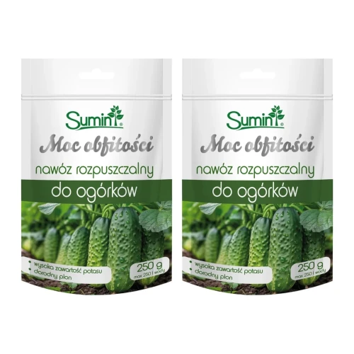 Nawóz rozpuszczalny do ogórków Moc Obfitości - 2 x 250 g (500 g) - dorodne, chrupiące ogórki - Sumin