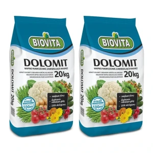 Dolomit nawóz na trawnik - 2 x 20 kg (40 kg) - do odkwaszania podłoża - Biovita