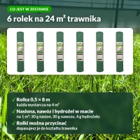 Trawa na rolce Vegano Green Grass, co jest w zestawie