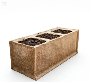 Jutowa torba do upraw Garland – naturalna torba ogrodnicza z 3 otworami – zioła, warzywa i kwiaty – 84 × 33 × 15 cm