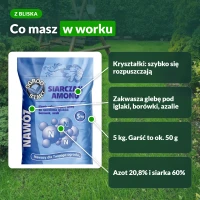 Siarczan amonu Ogród Start: azot 20,8%, siarka 60%, kryształki