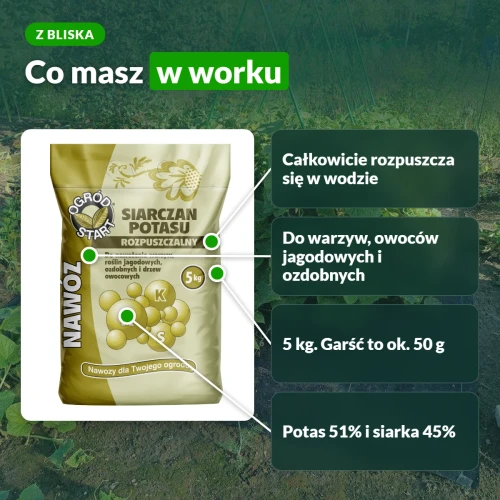 Siarczan potasu rozpuszczalny 5 kg: potas 51%, siarka 45%