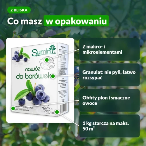Sumin nawóz do borówek: granulat z makro- i mikroelementami