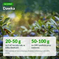 Nawóz do borówek Sumin: dawka 20-50 g na 1 m²