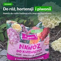 Vegano nawóz do roślin kwitnących: róże, hortensje, piwonie