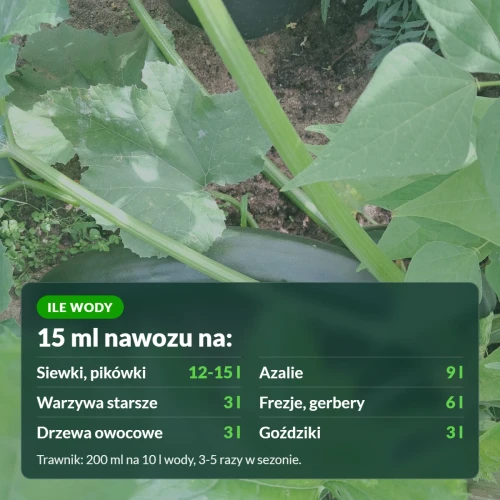 Sumin nawóz uniwersalny płynny: 15 ml na 3-15 l wody, trawnik 200 ml na 10 l