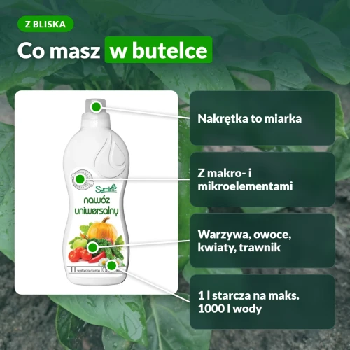 Sumin nawóz uniwersalny płynny: nakrętka to miarka, makro- i mikroelementy
