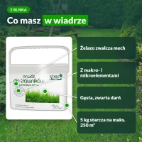 Sumin nawóz do trawników z mchem 5 kg: żelazo na mech, starcza na 250 m²