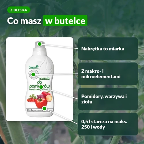 Sumin nawóz płynny do pomidorów: nakrętka to miarka, makro- i mikroelementy