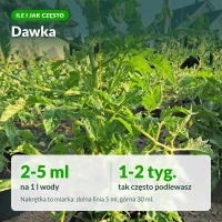 Nawóz płynny do pomidorów Sumin: 2-5 ml na 1 l wody co 1-2 tygodnie