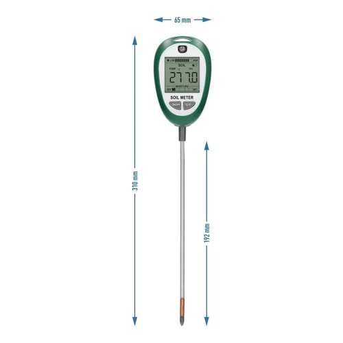 Elektroniczny tester - miernik pH podłoża 4 w 1 - wymiary