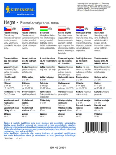 Fasola 'Negra' – Odporna Na Choroby – Nasiona – Kiepenkerl - tył