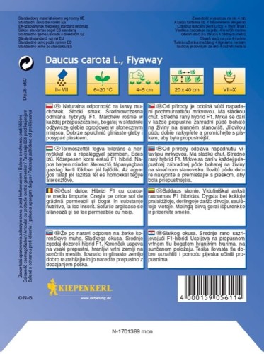 Marchew 'Flyaway' F1 – Odporna – Nasiona – Kiepenkerl - tył