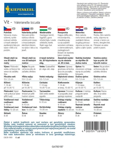 Roszponka 'Vit' – Duże Opakowanie – Nasiona – Kiepenkerl - tył