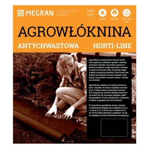 Agrowłóknina Antychwastowa Horti-Line – Czarna – 1,6 x 10 m