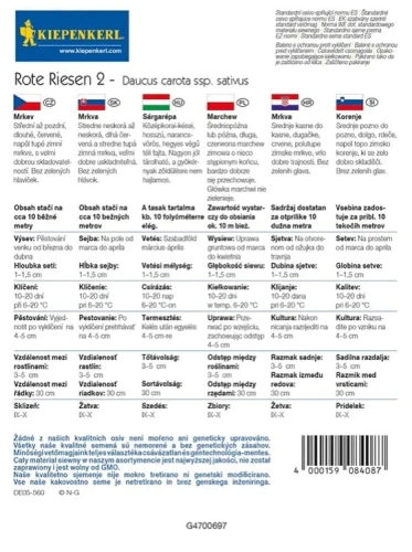 Marchew 'Rote Riesen' – Nasiona – Kiepenkerl tył