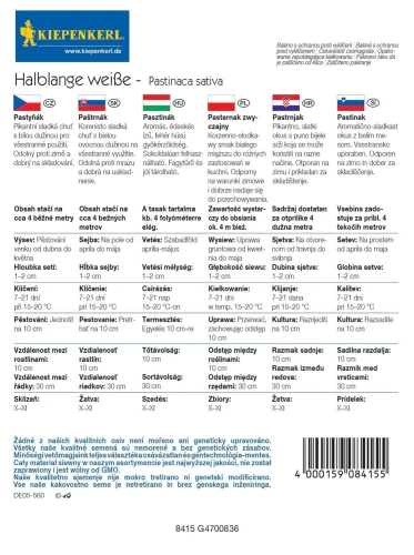Pasternak Zwyczajny 'Halblange' – Nasiona – Kiepenkerl tył