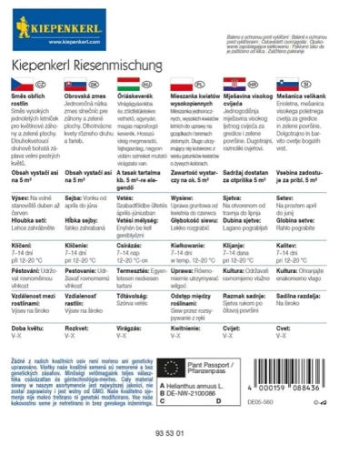 Mieszanka Kwiatów Wysokopiennych – Nasiona – Kiepenkerl tył