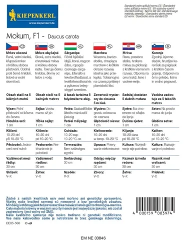 Marchew 'Mokum' – Nasiona – Kiepenkerl tył