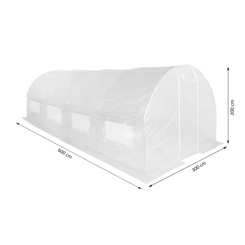 Tunel Foliowy 300 x 600 cm (18 m2) biały wymiary