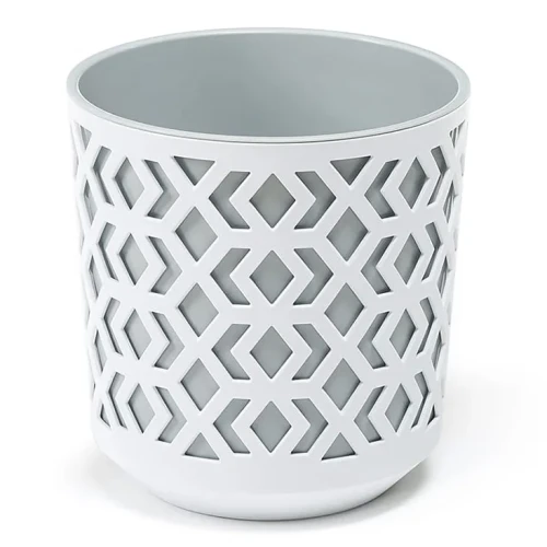 Osłonka-Doniczka Aztek Ø 255 mm Biała - Jasno Szara