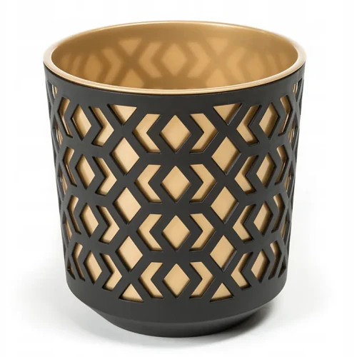 Osłonka-Doniczka Aztek Ø 195 mm Czarno-Złota