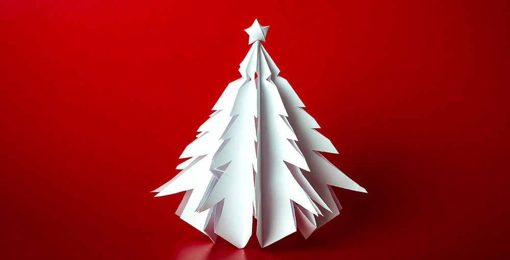 choinka z papieru - ozdoba na Boże Narodzenie